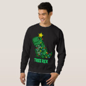 Trex Rex Funny Niedlich Retro Weihnachtsfest Sweatshirt (Vorne ganz)