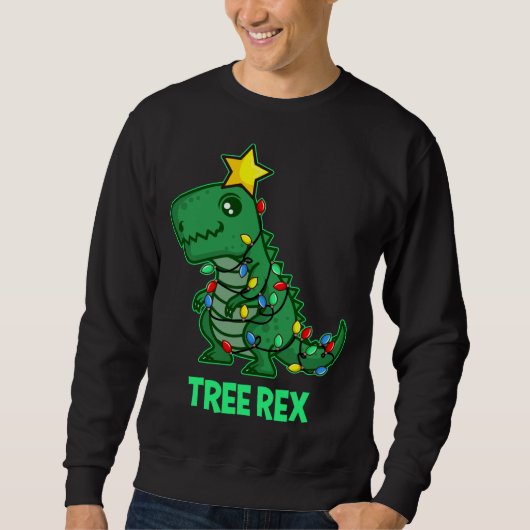 Trex Rex Funny Niedlich Retro Weihnachtsfest Sweatshirt (Vorderseite)
