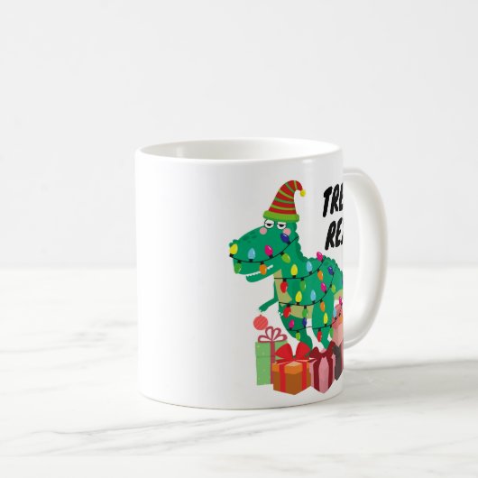 Trex Rex Xmas Funny Mug Geschenk Kaffeetasse (VorderseiteRechts)