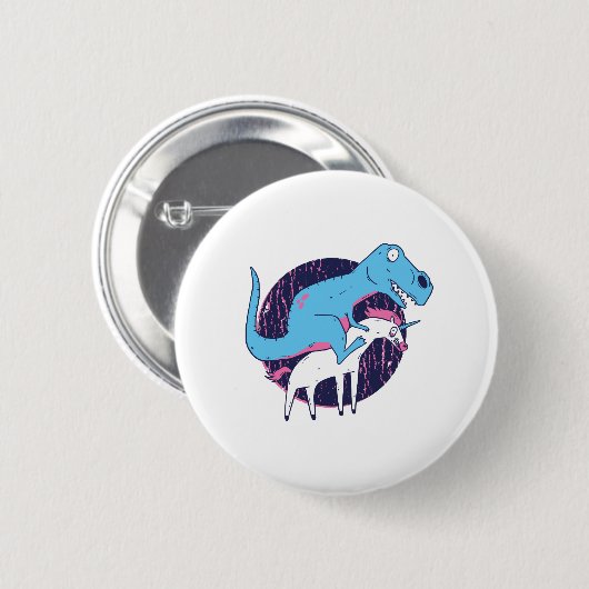 Trex Riding Unicorn Button (Vorne & Hinten)