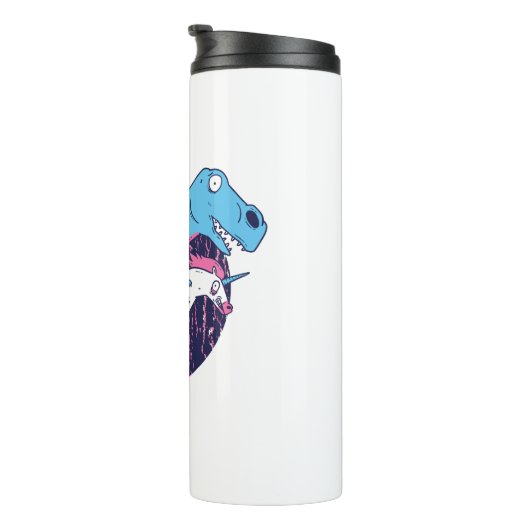 Trex Riding Unicorn Thermosbecher (Nach rechts gedreht)