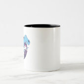 Trex Riding Unicorn Zweifarbige Tasse (Mittel)