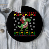 TRex Santa Rider Weihnachts Tyrannosaurus Dino Button (Beispiel)