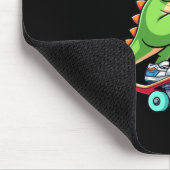 Trex Skateboarder Dino Dinosaur Skating Skateboard Mousepad (Ecke)