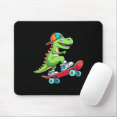 Trex Skateboarder Dino Dinosaur Skating Skateboard Mousepad (Mit Mouse)