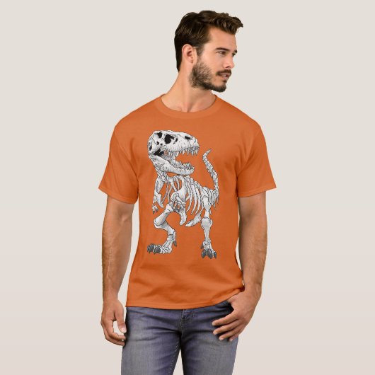 TRex Skeleton Dino Knochen Paläontologe Fossil T-Shirt (Vorne ganz)