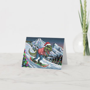 TRex Snowboard auf psychedelischem Berg in psyched Karte
