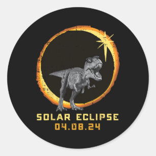 Trex Total Solar Eclipse 2024 April 8 Kleinkind Bo Runder Aufkleber
