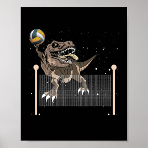 Trex Trex Dinosaur spielen Volleyball Sport Player Poster