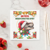 Trex Tyrannosaurus rex Dinosaurier WeihnachtsHat X Serviette (Beispiel)