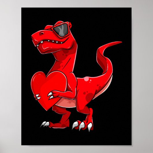 Trex Valentinstag Bekleidung Jugend Kleinkind Kind Poster (Vorne)