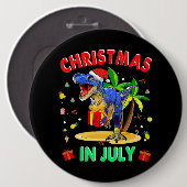 TRex Weihnachten im Juli Dinosaurier für Jungen Ki Button (Vorne & Hinten)