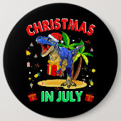 TRex Weihnachten im Juli Dinosaurier für Jungen Ki Button (Vorderseite)