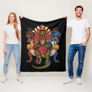 TRexgiving T-Rex Frohes Erntedankfest Dinosaurier  Fleecedecke