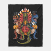 TRexgiving T-Rex Happy Thanksgiving Dinosaurier Fleecedecke (Vorderseite)