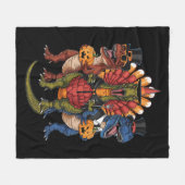 TRexgiving T-Rex Happy Thanksgiving Dinosaurier Fleecedecke (Vorderseite (Horizontal))