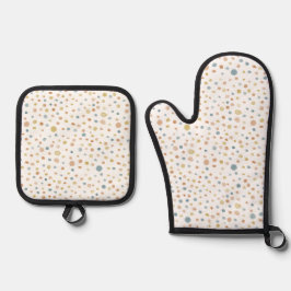 Trey Confetti Wasserfarbpunkte Ofenhandschuh & Topflappen-Set
