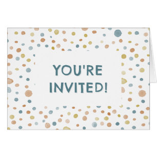 Trey Confetti Watercolor Dots Geburtstag Einladung