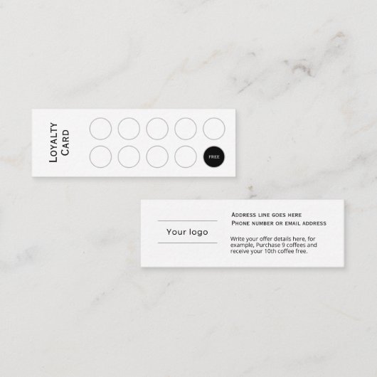 Treyalty Card, sauber und einfach, beruflich Treuekarte (Vorne/Hinten)