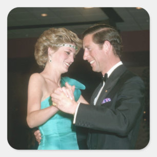 TRH The Prince & Princess of Wales Australia Quadratischer Aufkleber