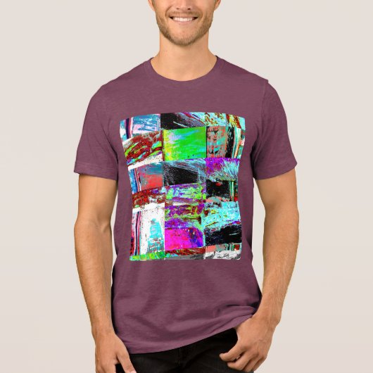 Tri-Blend-T-Shirt – Abstractes Raster Tri-Blend Shirt (Vorderseite)