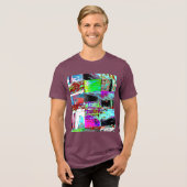 Tri-Blend-T-Shirt – Abstractes Raster Tri-Blend Shirt (Vorderseite voll)