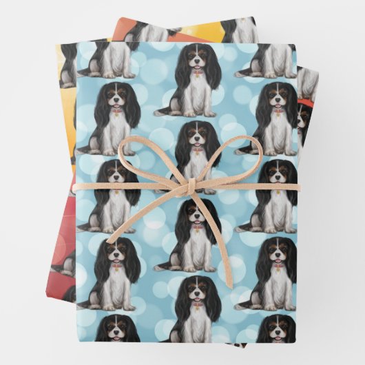 Tri Cavalier King Charles Spaniel Geschenkpapier Set (Beispiel)