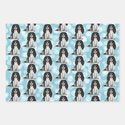 Tri Cavalier King Charles Spaniel Geschenkpapier Set (Vorderseite)