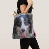 Tri Color Border Collie Face Tasche (Von Nahem)