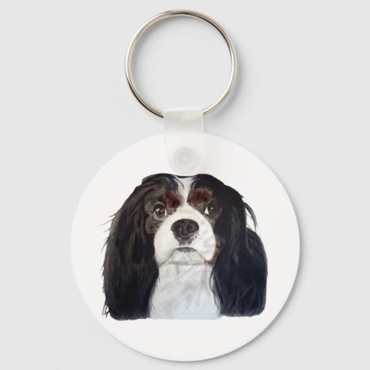 Tri Color Cavalier King Charles Spaniel 2 Schlüsselanhänger (Vorderseite)