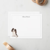 Tri Color Cavalier King Charles Spaniel Border Mitteilungskarte (Vorderseite/Rückseite Beispiel)