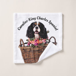 Tri Color Cavalier King Charles Spaniel Dog Waschlappen