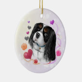 Tri-Color Cavalier King Charles Spaniel Keramik Ornament (Rechts)