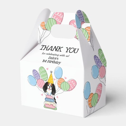 Tri Color Cavalier King Charles Spaniel Vielen Dan Geschenkschachtel (Vorderseite)