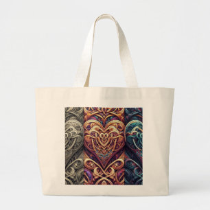 Tri-Color Celtic Hearts Jumbo Stoffbeutel