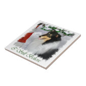 Tri Color Collie Christmas Fliese (Seite)