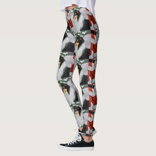 Tri Color Collie Christmas Leggings (Links)