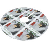 Tri Color Collie Christmas Polyester Weihnachtsbaumdecke (Schrägansicht)