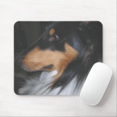 Tri-color Collie in tiefem Denken Mousepad (Mit Mouse)