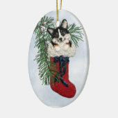 Tri-Color Corgi in Weihnachten Strumpf Ornament (Links)