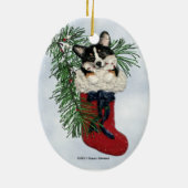 Tri-Color Corgi in Weihnachten Strumpf Ornament (Hinten)
