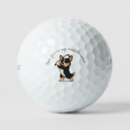 Tri-Color Corgi 'Par-fect is my Middle Name' Spaß Golfball