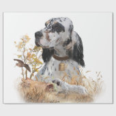 Tri Color English Setter Art, Holcock Jagen Geschenkpapier (Flach)