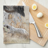 Tri Color English Setter Art, Holcock Jagen Geschirrtuch (Viertel Falte)