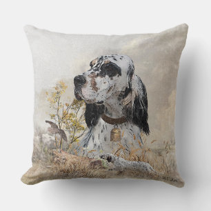 Tri Color English Setter Art, Holcock Jagen Kissen