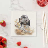 Tri Color English Setter Art, Holcock Jagen Serviette (Beispiel)