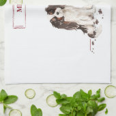 Tri-Color King Charles Spaniel Funny Christmas Dog Geschirrtuch (Gefaltet)