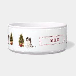 Tri-Color King Charles Spaniel Funny Christmas Dog Napf