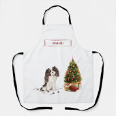 Tri-Color King Charles Spaniel Funny Christmas Dog Schürze (Vorderseite)