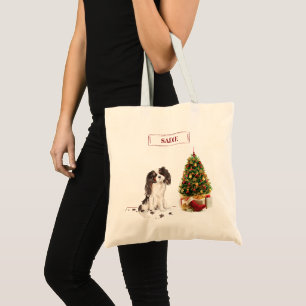 Tri-Color King Charles Spaniel Funny Christmas Dog Tragetasche